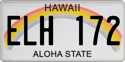 HI license plate ELH172