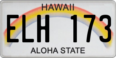 HI license plate ELH173
