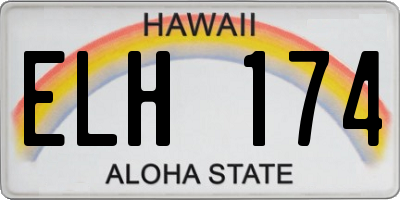HI license plate ELH174