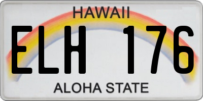 HI license plate ELH176