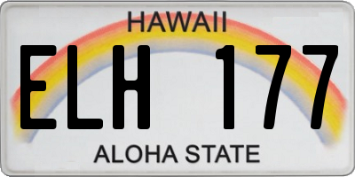 HI license plate ELH177