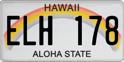 HI license plate ELH178