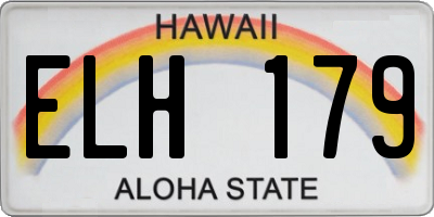 HI license plate ELH179