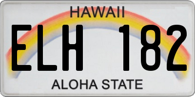 HI license plate ELH182