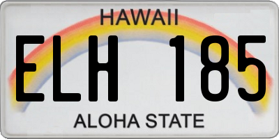 HI license plate ELH185