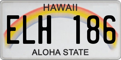 HI license plate ELH186