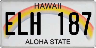 HI license plate ELH187