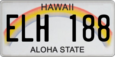 HI license plate ELH188