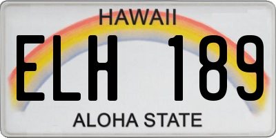 HI license plate ELH189