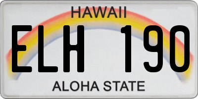 HI license plate ELH190