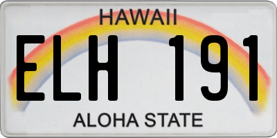 HI license plate ELH191