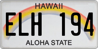 HI license plate ELH194
