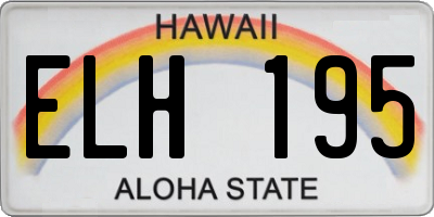 HI license plate ELH195
