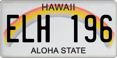 HI license plate ELH196