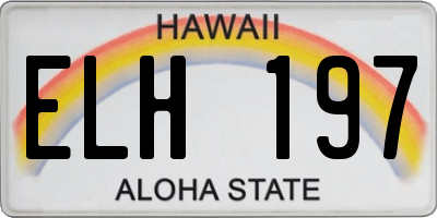 HI license plate ELH197