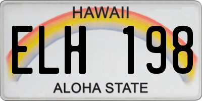 HI license plate ELH198