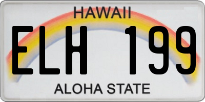 HI license plate ELH199