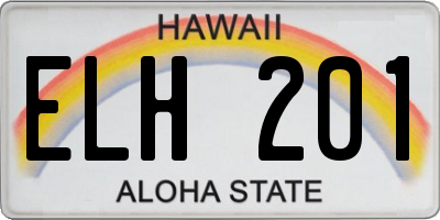 HI license plate ELH201