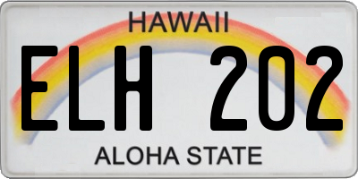 HI license plate ELH202