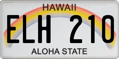 HI license plate ELH210