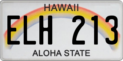HI license plate ELH213