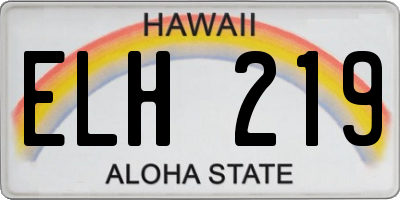 HI license plate ELH219