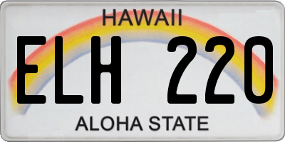 HI license plate ELH220