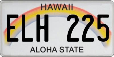 HI license plate ELH225