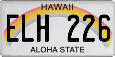 HI license plate ELH226