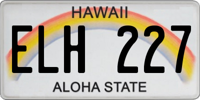 HI license plate ELH227