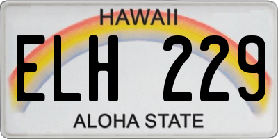 HI license plate ELH229