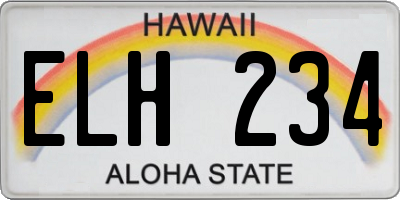 HI license plate ELH234