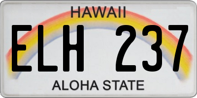 HI license plate ELH237
