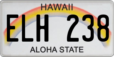 HI license plate ELH238