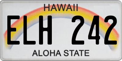 HI license plate ELH242
