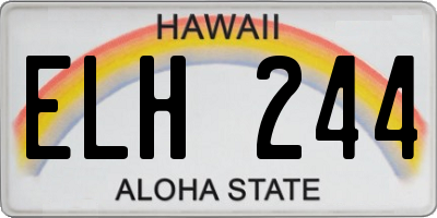 HI license plate ELH244