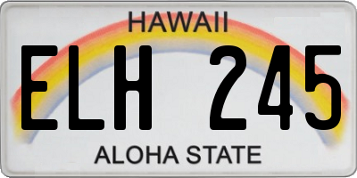 HI license plate ELH245