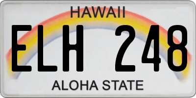 HI license plate ELH248