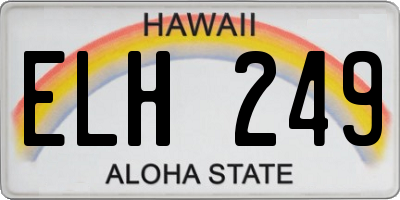 HI license plate ELH249