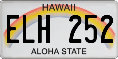 HI license plate ELH252