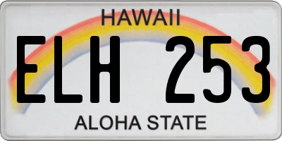 HI license plate ELH253