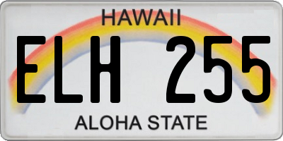 HI license plate ELH255