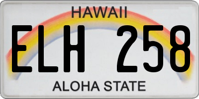 HI license plate ELH258
