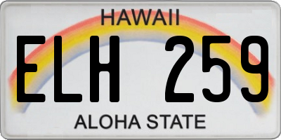 HI license plate ELH259
