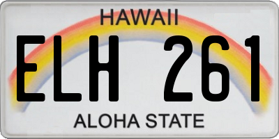 HI license plate ELH261