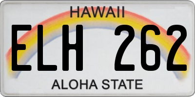 HI license plate ELH262