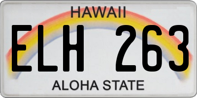 HI license plate ELH263