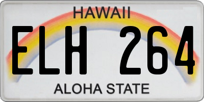 HI license plate ELH264