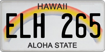 HI license plate ELH265