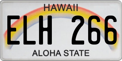 HI license plate ELH266